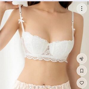 NWOT White Lace Balconette Bra